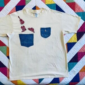 Western Tee with Bandana Print Cowboy Boot‎ and Guitar